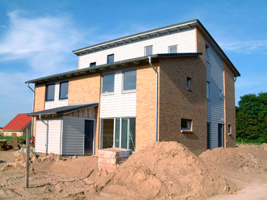 Fertigstellung Haus in Holzrahmenbau